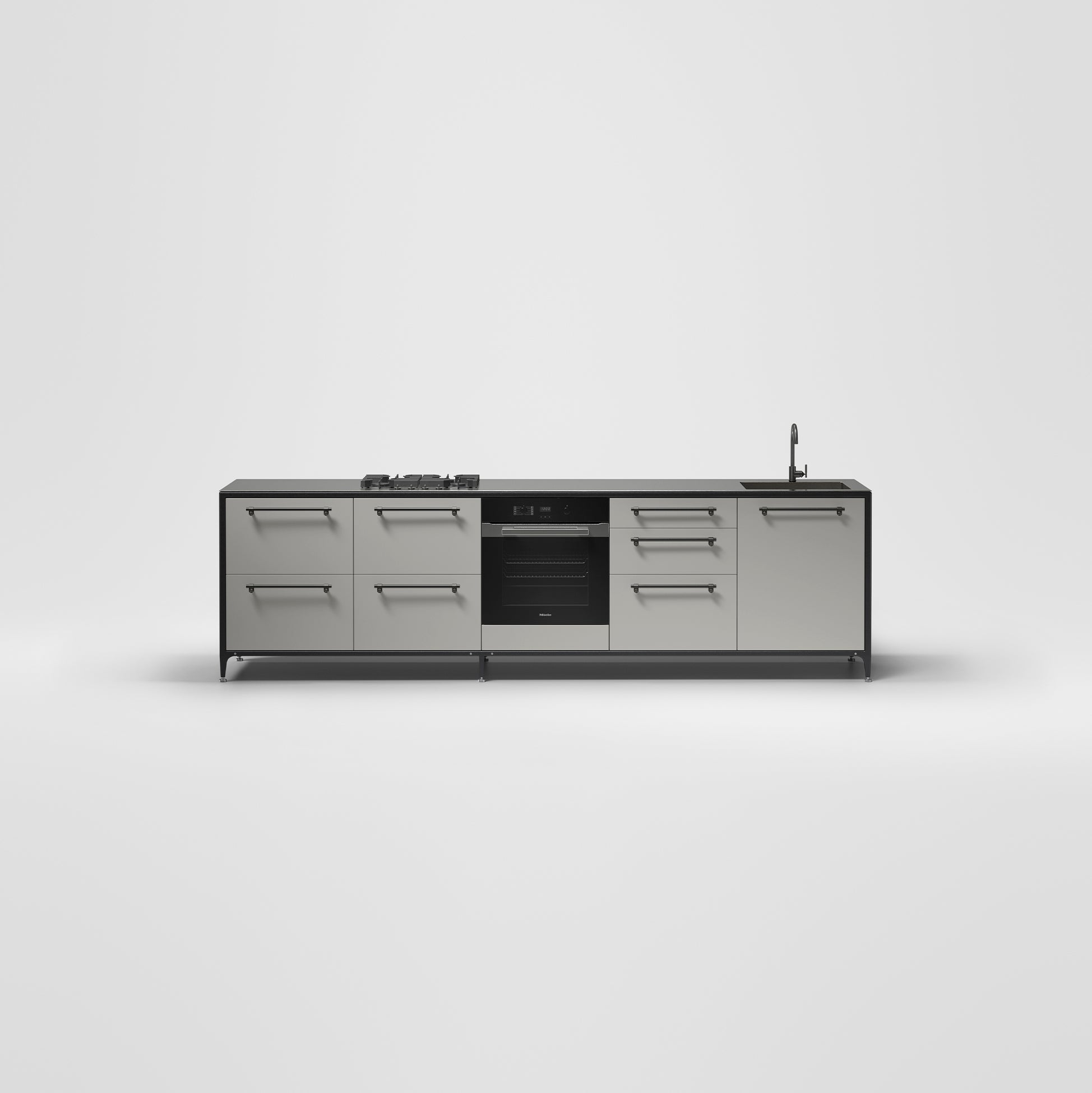 A Buster & Punch base wall unit in stone grey