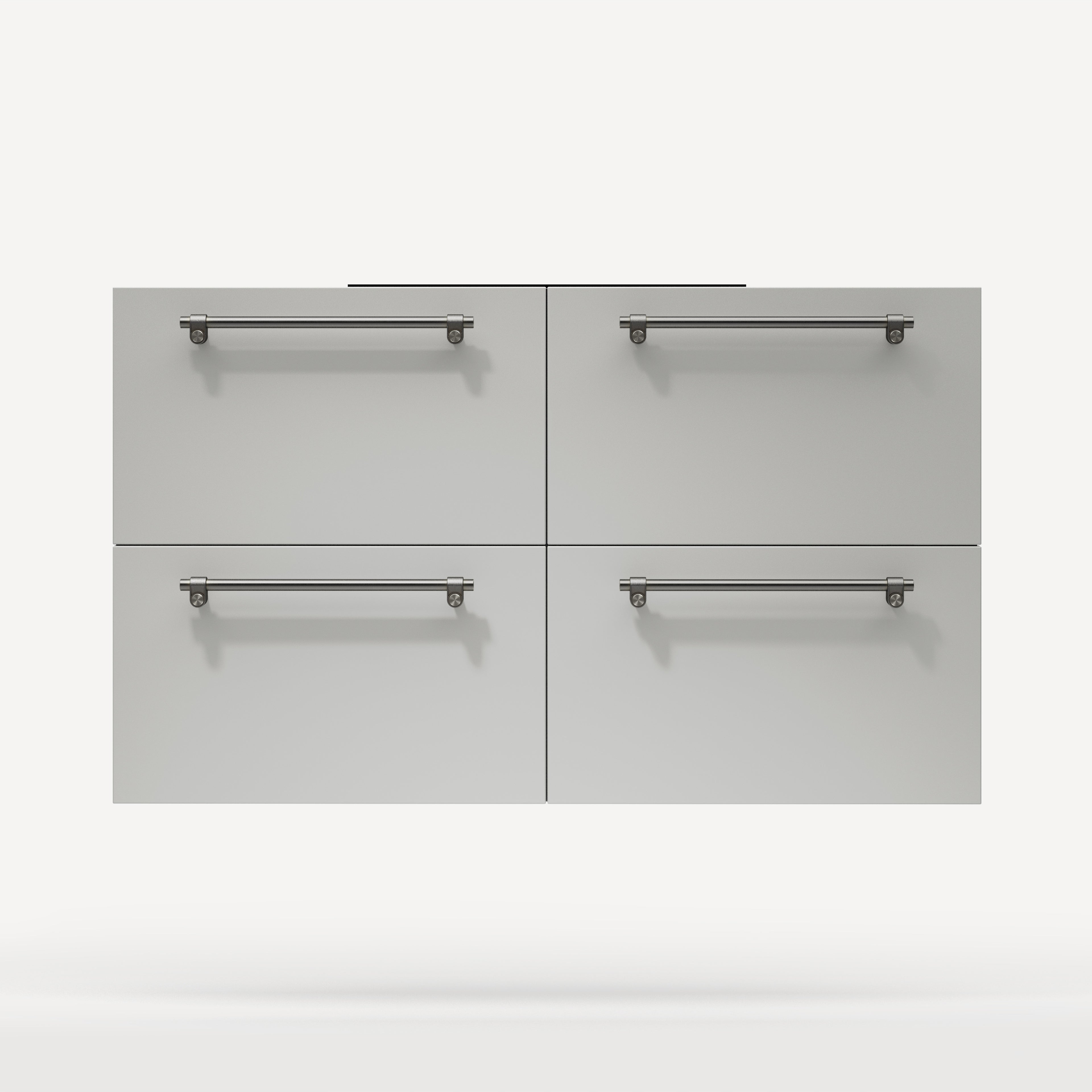 Skab med fire skuffer forberedt til stor induktionskogeplade