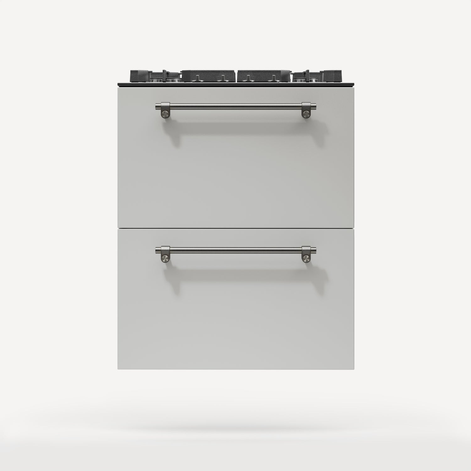 Skab med to skuffer klargjort til gaskomfur