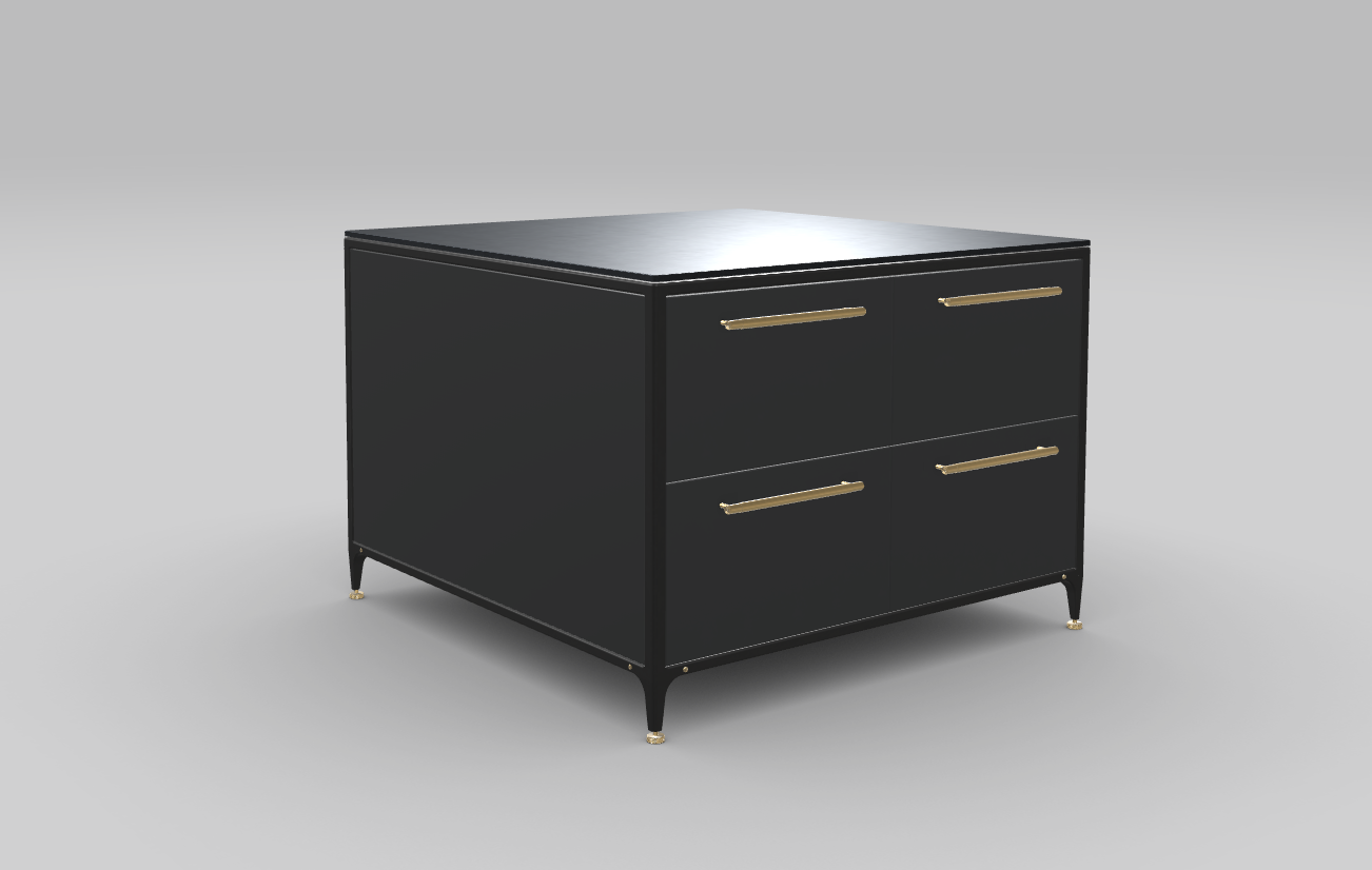 Buster & Punch kitchen Island Unit 1262mm x 1250mm off black