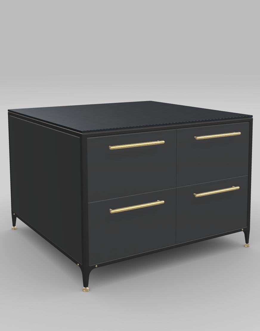 Buster & Punch kitchen Island Unit 1262mm x 1250mm off black