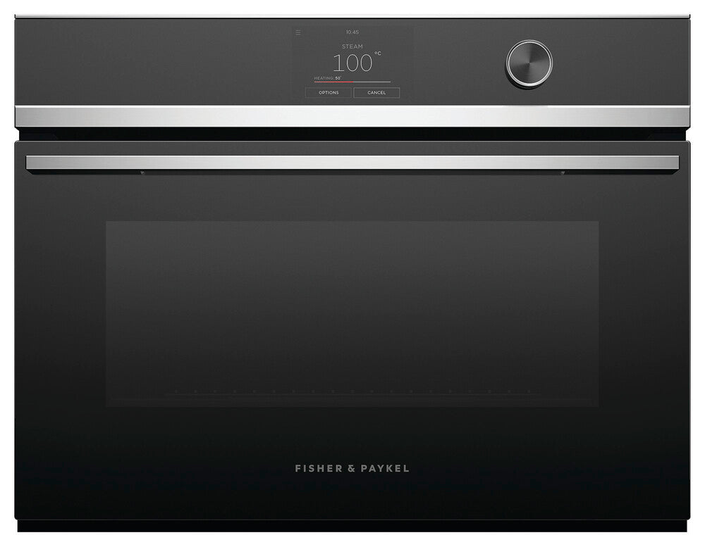 Fisher & Paykel OS60NDTDX1 60cm Series 9 Moderne Kompakt Combi-Steam Ovn Sort og Stål
