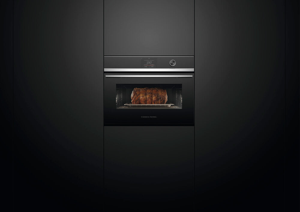 Fisher & Paykel OS60NDTDX1 60cm Series 9 Moderne Kompakt Combi-Steam Ovn Sort og Stål