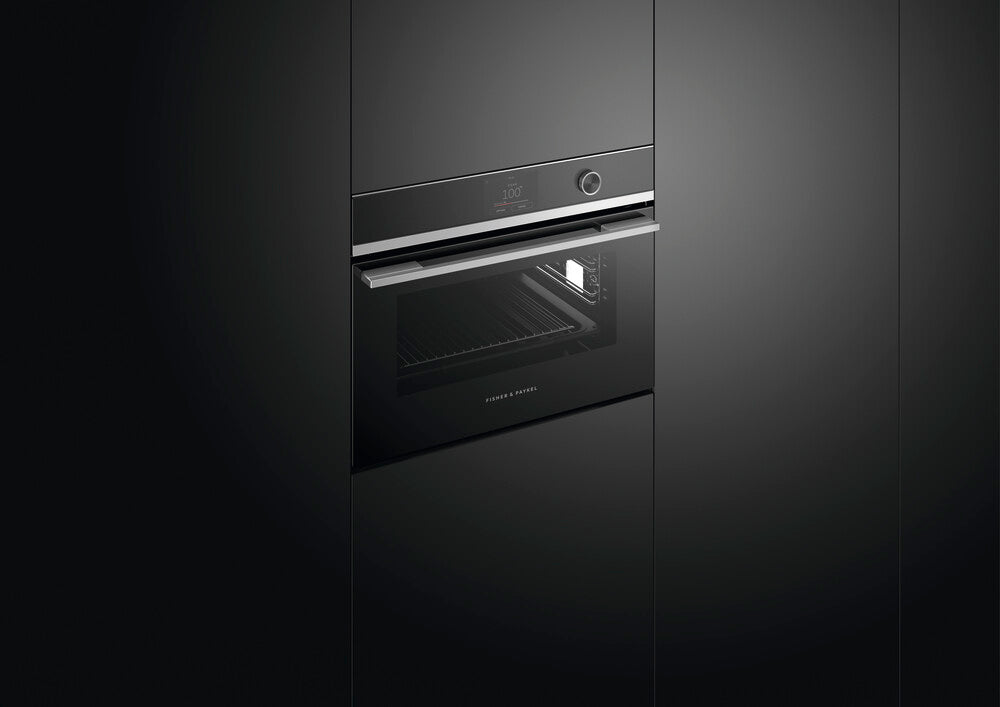 Fisher & Paykel OS60NDTDX1 60cm Series 9 Moderne Kompakt Combi-Steam Ovn Sort og Stål