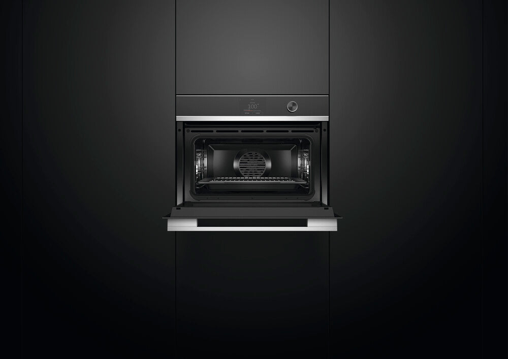 Fisher & Paykel OS60NDTDX1 60cm Series 9 Moderne Kompakt Combi-Steam Ovn Sort og Stål