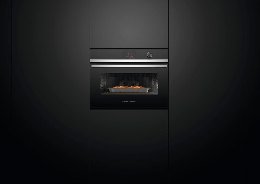 Fisher & Paykel OS60NDTDX1 60cm Series 9 Moderne Kompakt Combi-Steam Ovn Sort og Stål