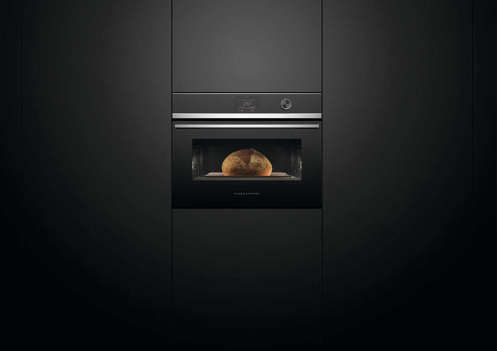 Fisher & Paykel OS60NDTDX1 60cm Series 9 Moderne Kompakt Combi-Steam Ovn Sort og Stål