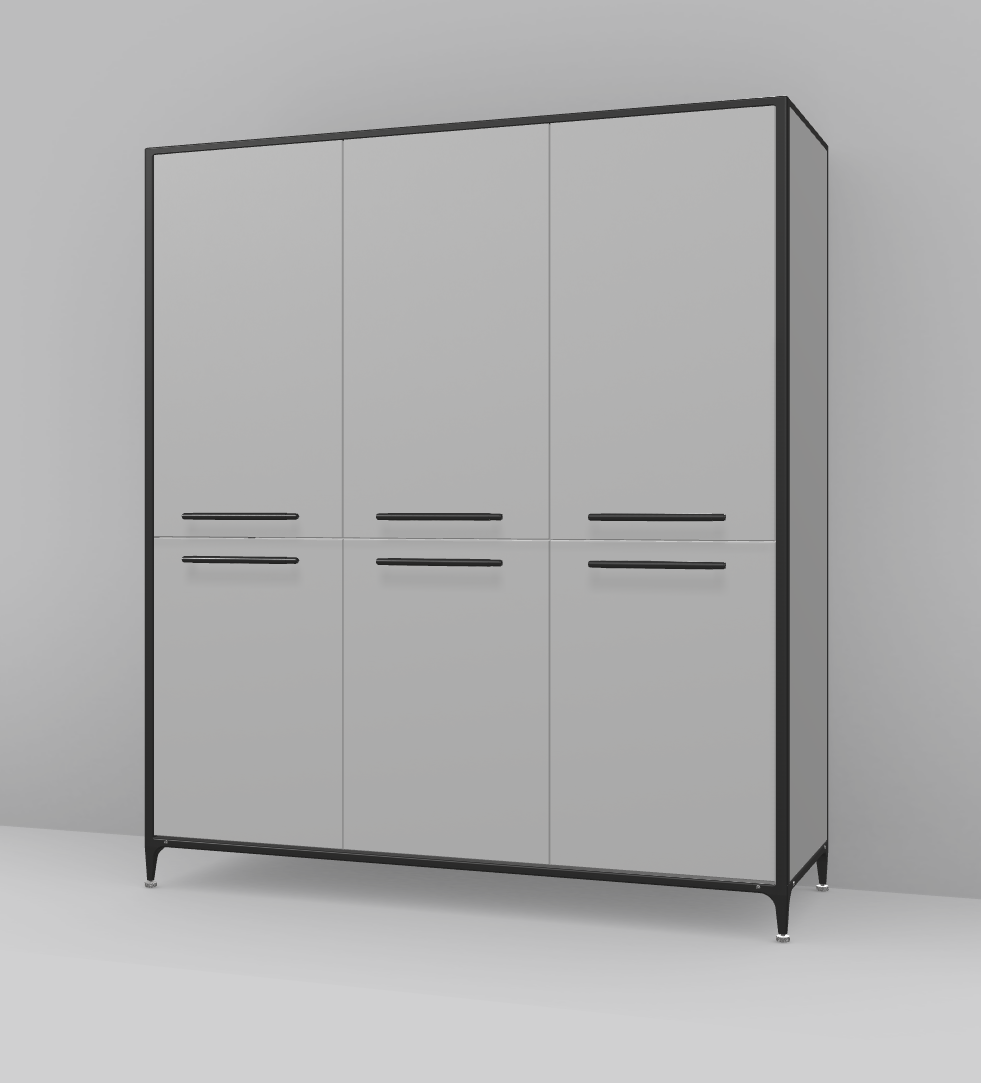 Buster & Punch køkken højskabe 1862 mm x 650 mm Stone Grey med Fisher & Paykel RS6019BRU1 kombi 60 cm Serie 9 integreret køleskab, fryser og udtræksskab