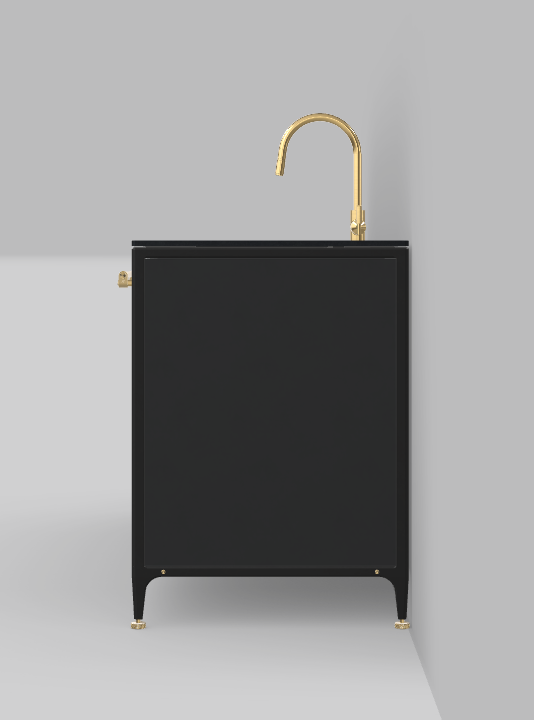 Buster & Punch køkken enhed 1862 mm x 650 mm off black med Fisher & Paykel DD60SHTi9 integreret opvaskemaskine