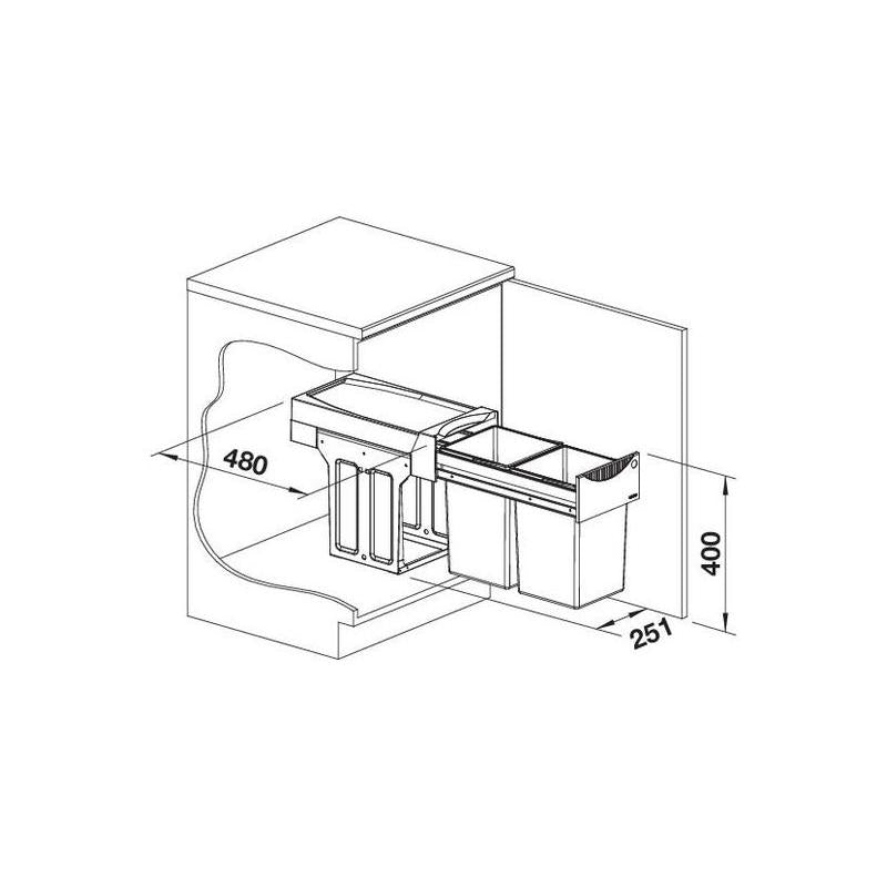BLANCO BOTTON II 30/2 Waste bin