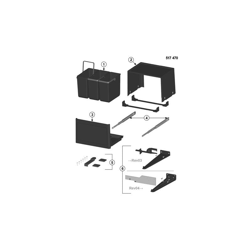 BLANCO BOTTON PRO 60/3 Waste system