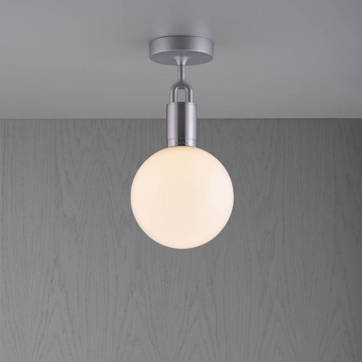 Buster + Punch Forked Ceiling / Linear / Globe / Opal / Medium / Steel