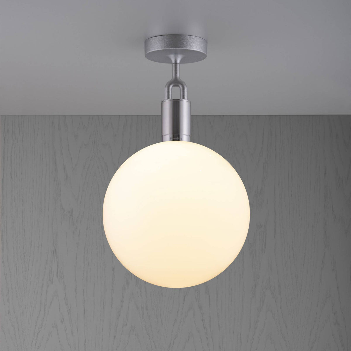 Buster + Punch Forked Ceiling / Linear / Globe / Opal / Large / Steel