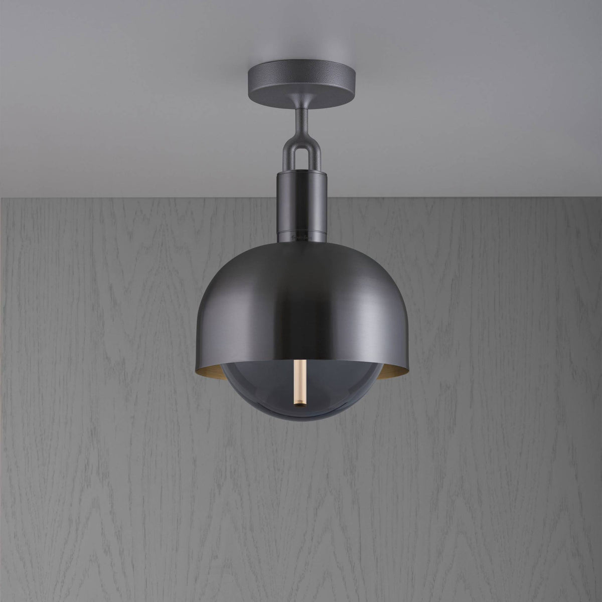 Buster + Punch Forked Ceiling / Linear / Shade / Globe / Smoked / Medium / Gun Metal