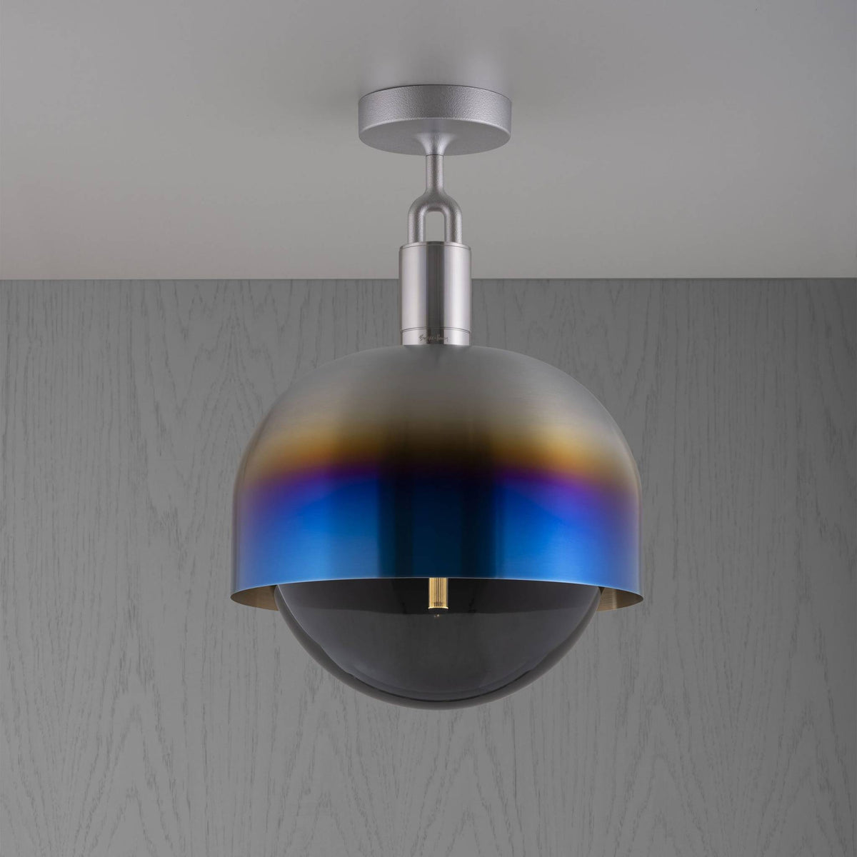 Buster + Punch Forked Ceiling / Linear / Shade / Globe / Smoked / Large / Burnt Steel