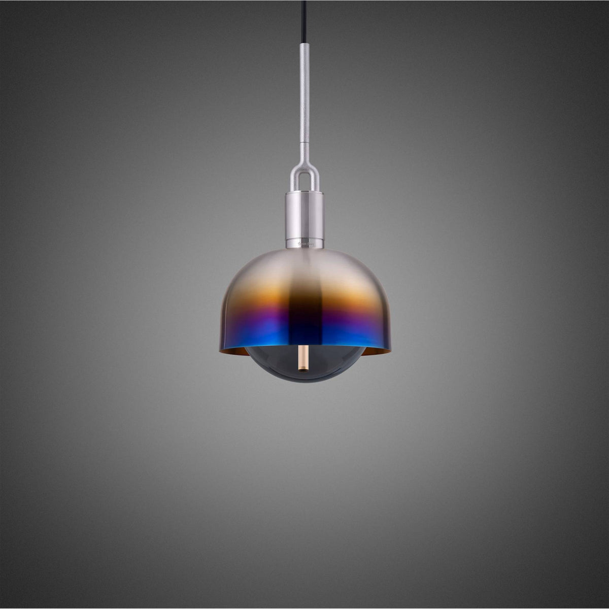 Buster + Punch Forked Pendant / Linear / Shade / Globe / Smoked / Medium / Burnt Steel