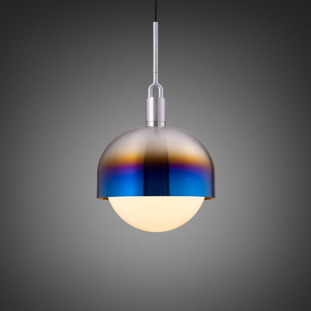 Buster + Punch Forked Pendant / Linear / Shade / Globe / Opal / Large / Burnt Steel