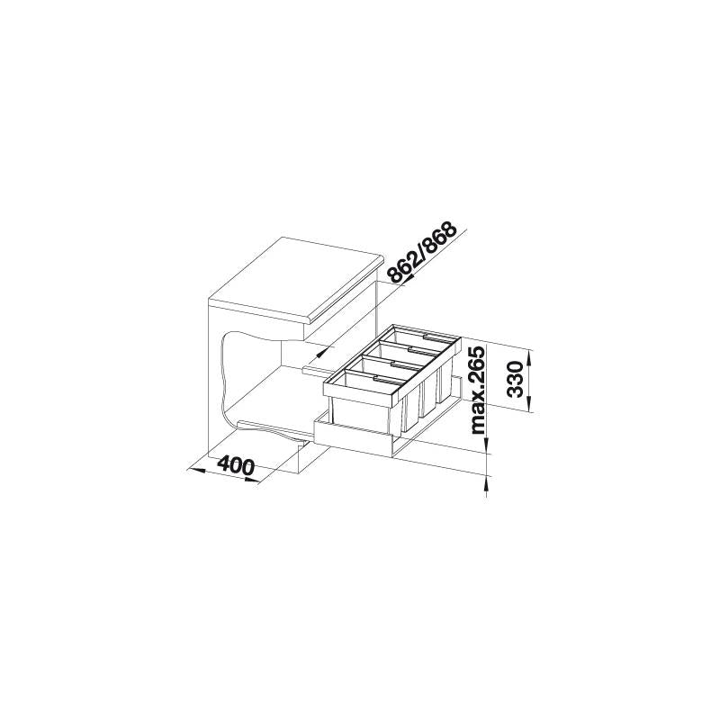 BLANCO FLEXON II 90/4 Low affaldssortere