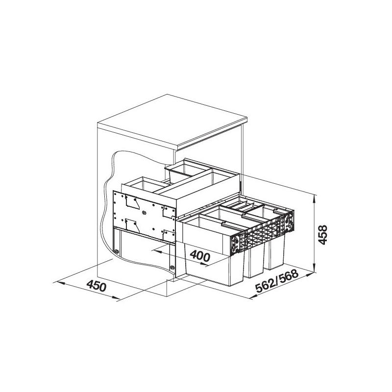 BLANCO SELECT II 60/4 Orga affaldssortere