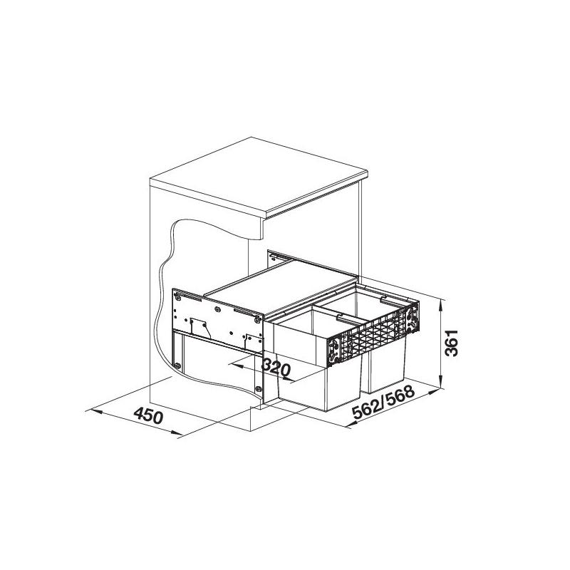 BLANCO SELECT II 60/2 Compact affaldssortere