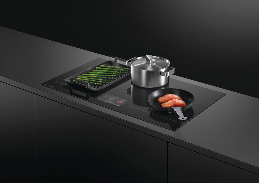 Fisher & Paykel cooktop with downdraft function. 