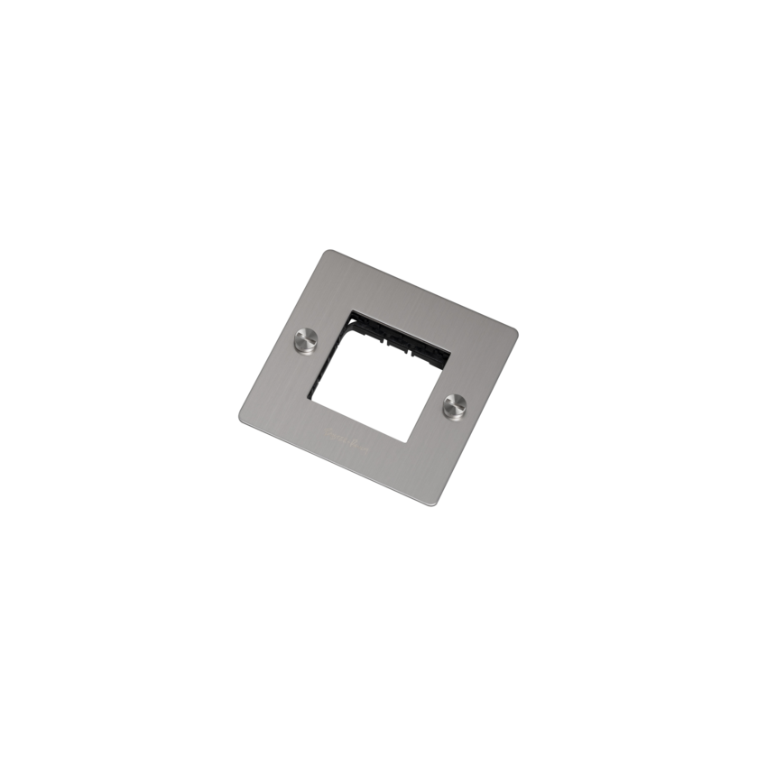 1G wall plate / Without infills / Steel