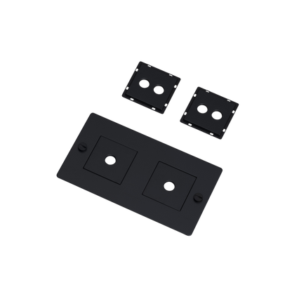 2G WALL PLATE / HORIZONTAL / WITH INFILLS / NON-LOGO / BLACK