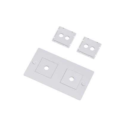 2G WALL PLATE / HORIZONTAL / WITH INFILLS / NON-LOGO / WHITE
