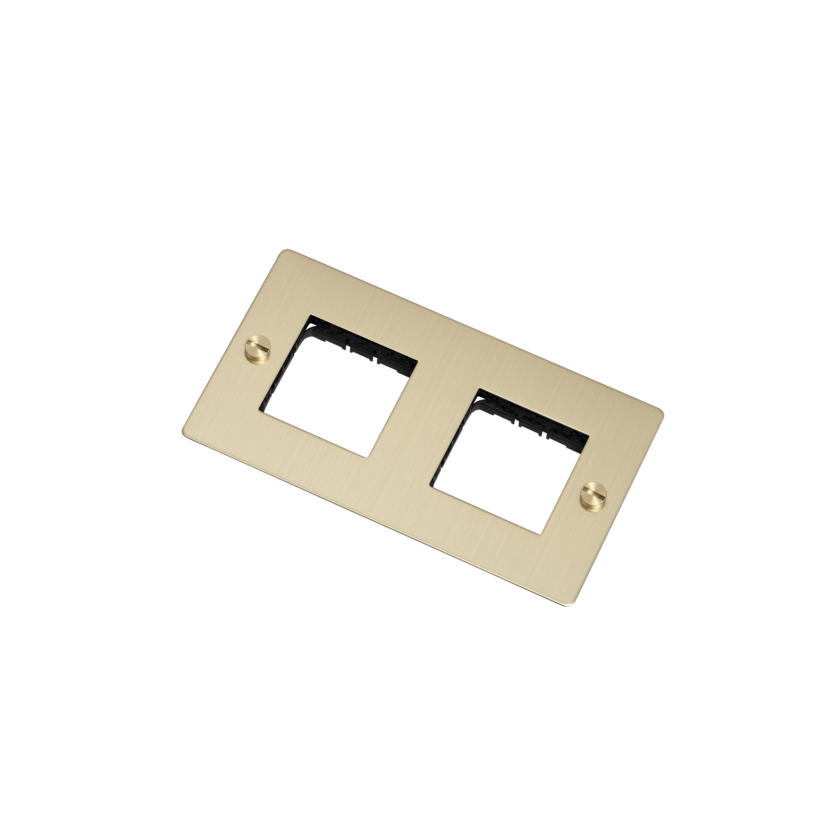 2G WALL PLATE / HORIZONTAL / NO INFILLS / NON-LOGO / BRASS