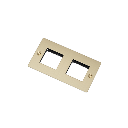 2G WALL PLATE / HORIZONTAL / NO INFILLS / NON-LOGO / BRASS