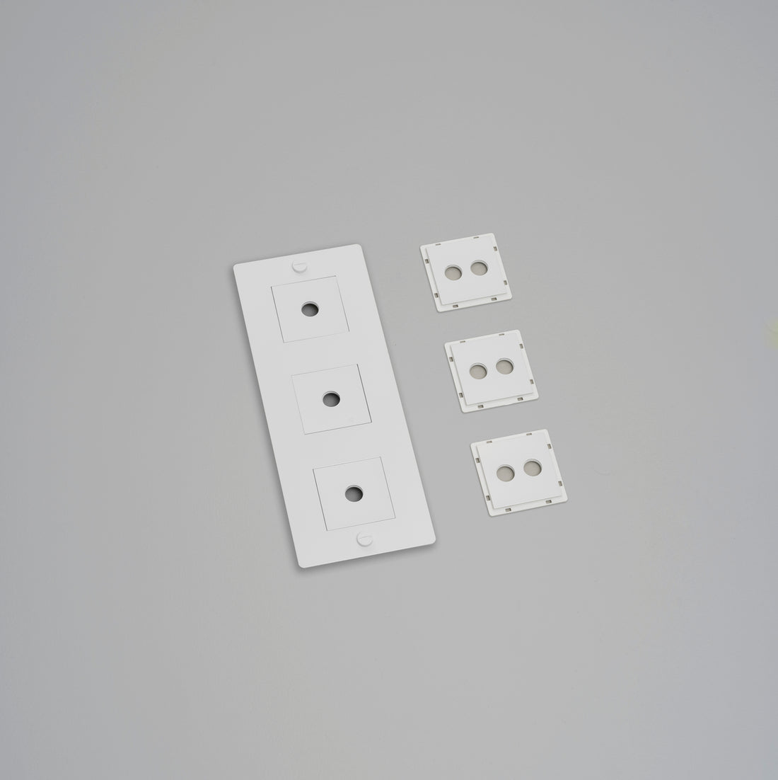 Buster + Punch 3G wall plate, vertical, with infills, white