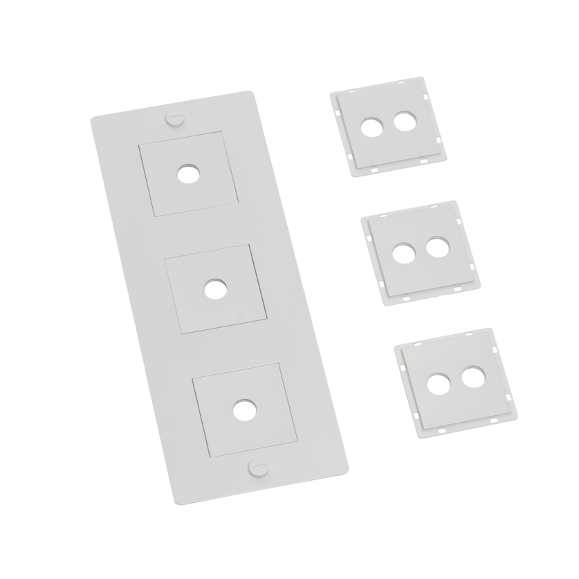 Buster + Punch 3G wall plate, vertical, with infills, white