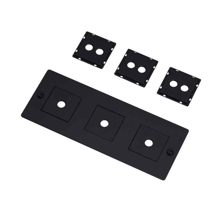 Buster + Punch 3G wall plate, horizontal, with infills, black