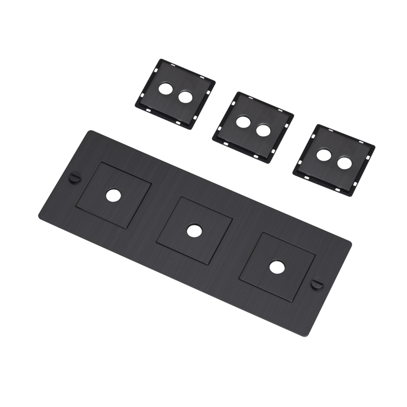 Buster + Punch 3G wall plate, horizontal, with infills, smoked bronze