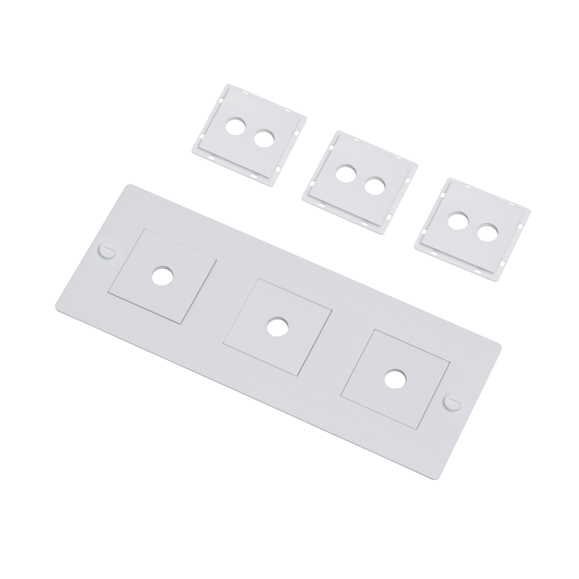 Buster + Punch 3G wall plate, horizontal, with infills, white