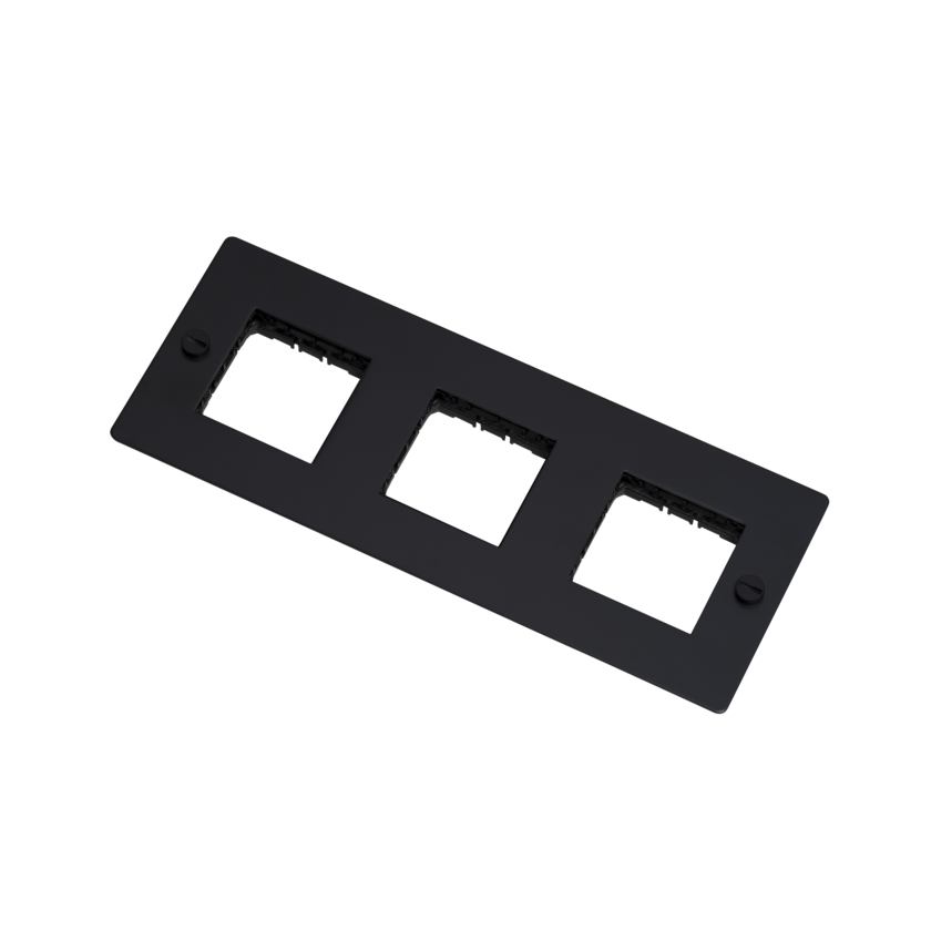 Buster + Punch 3G wall plate, horizontal, no infills, black