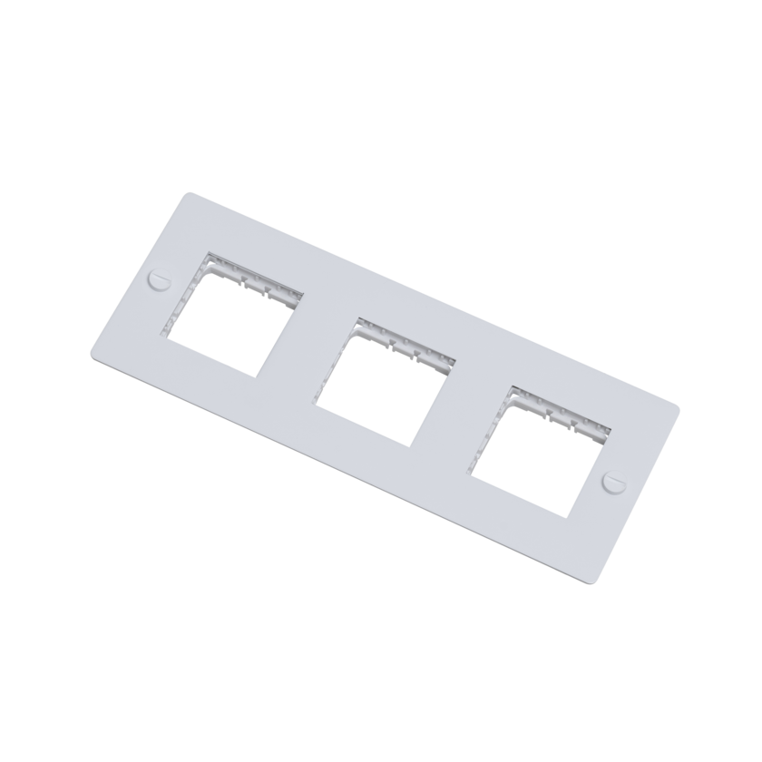 Buster + Punch 3G wall plate, horizontal, no infills, white