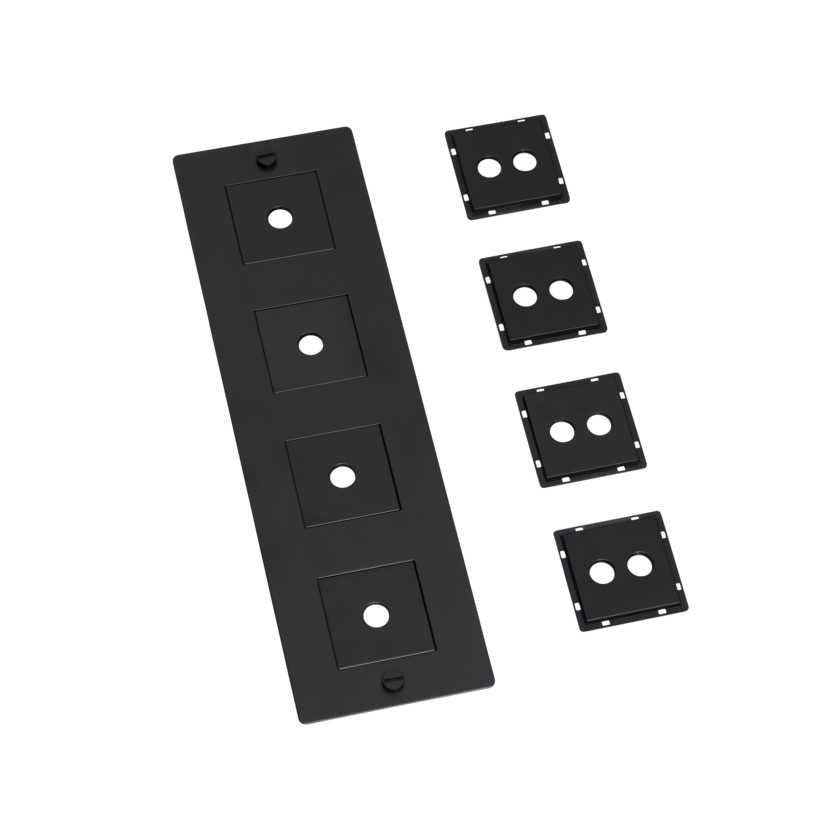 Buster + Punch 4G wall plate, vertical, with infills, black