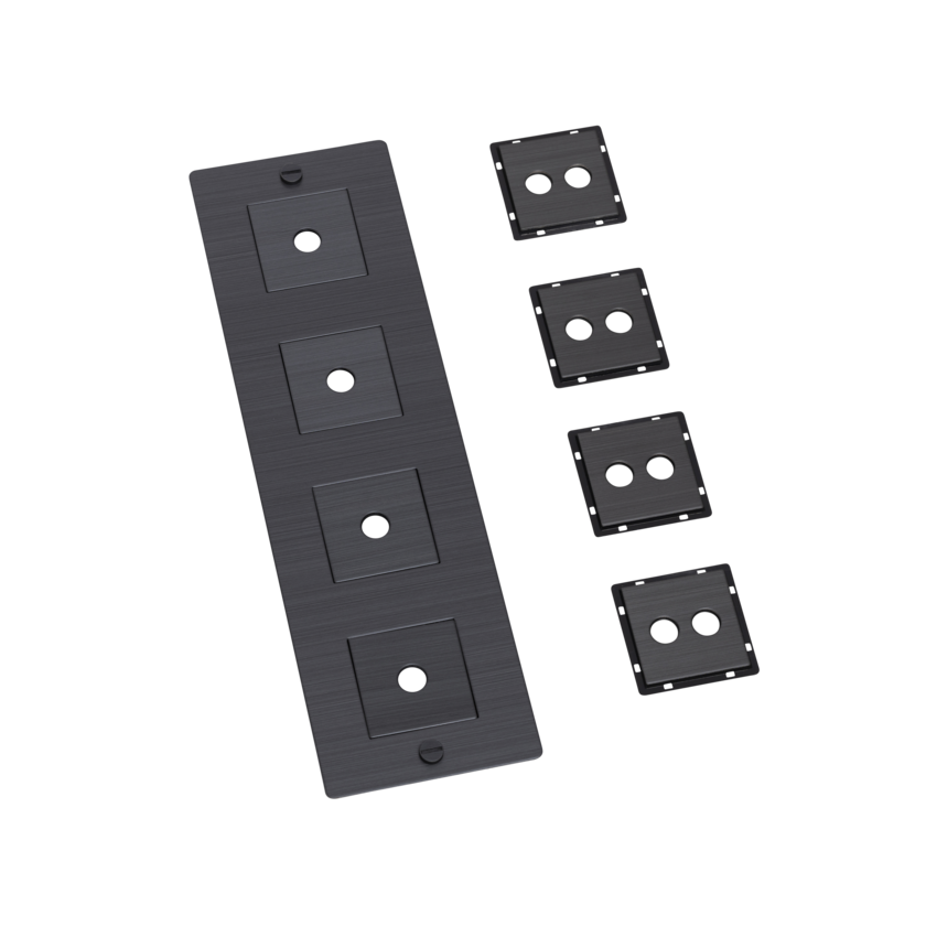 Buster + Punch 4G wall plate, vertical, with infills, smoked bronze