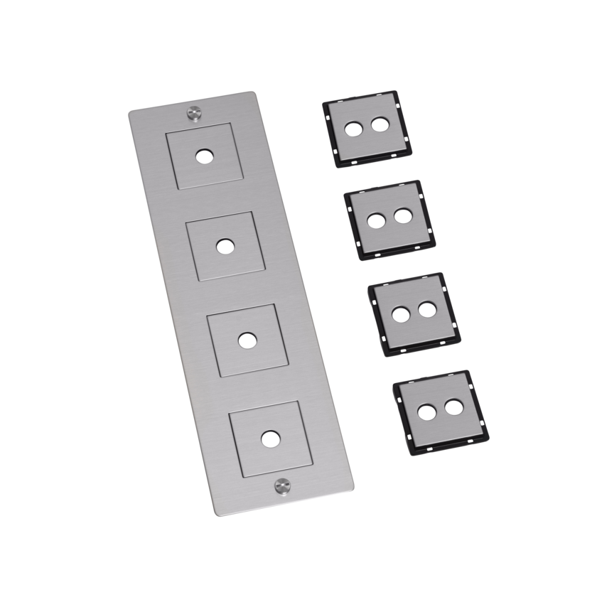 Buster + Punch 4G wall plate, vertical, with infills, steel