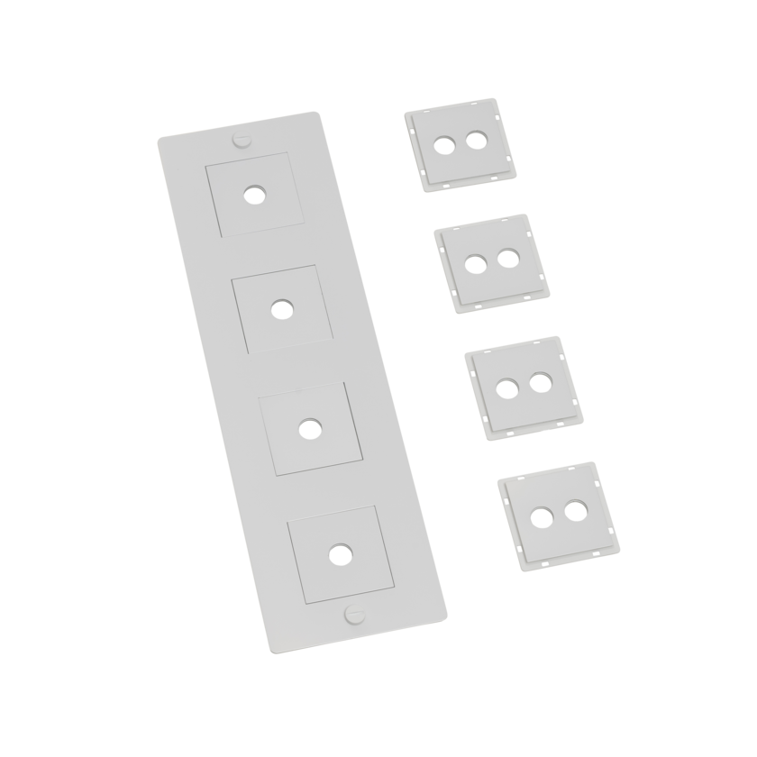 Buster + Punch 4G wall plate, vertical, with infills, white