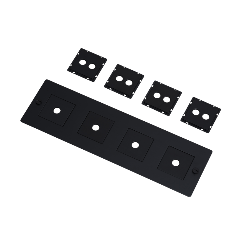 Buster + Punch 4G wall plate, horizontal, with infills, black