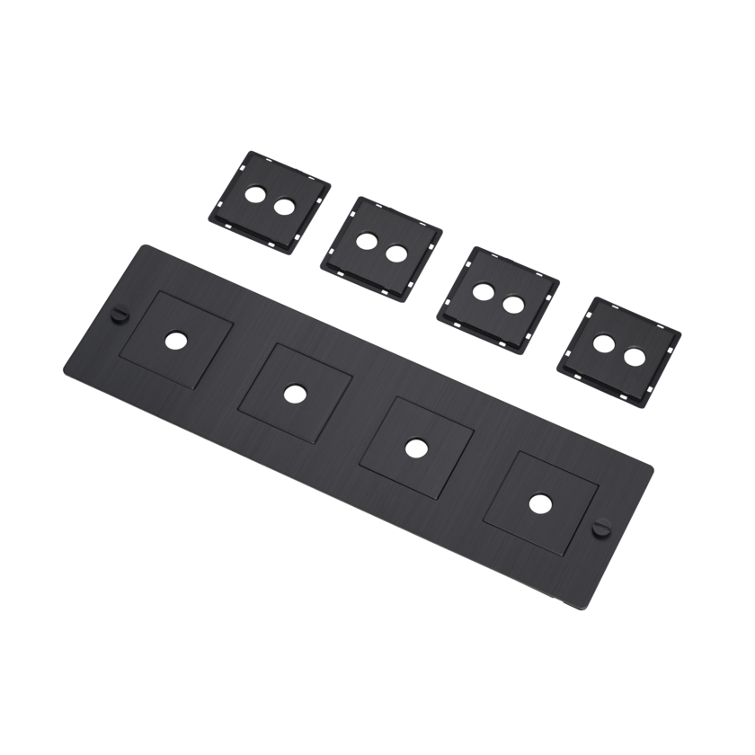 Buster + Punch 4G wall plate, horizontal, with infills, smoked bronze