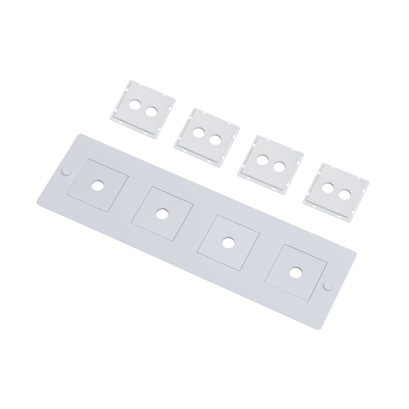 Buster + Punch white horizontal 4G wall plate with infills
