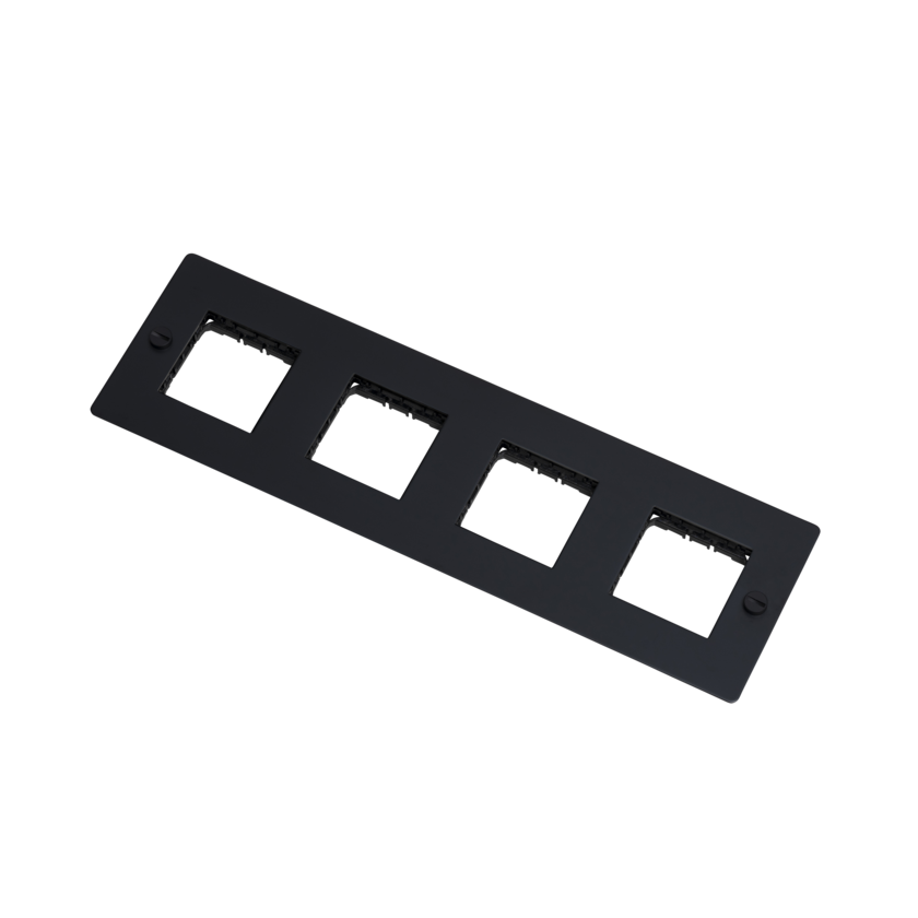 Buster + Punch 4G wall plate, horizontal, no infills, black
