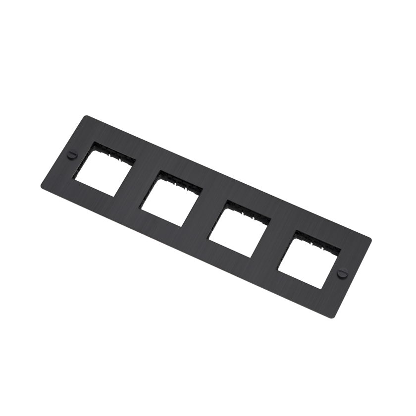 Buster + Punch 4G wall plate, horizontal, no infills, smoked bronze
