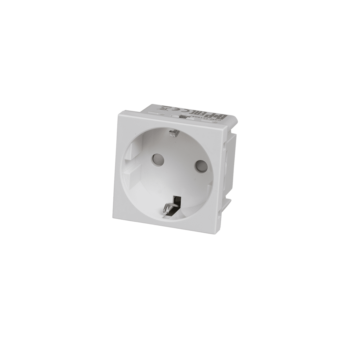 SCHUKO SOCKET MODULE / TYPE F / 45 MM / WHITE