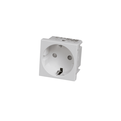 SCHUKO SOCKET MODULE / TYPE F / 45 MM / WHITE
