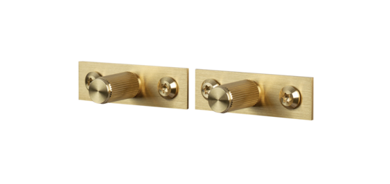 Furniture knob plate linear - brass