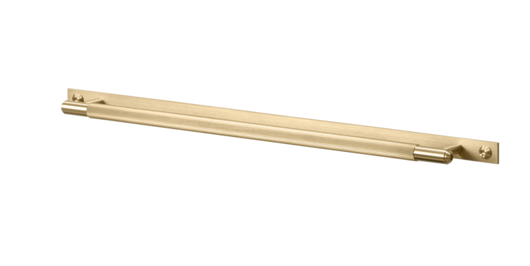 Linear pull bar plate - brass